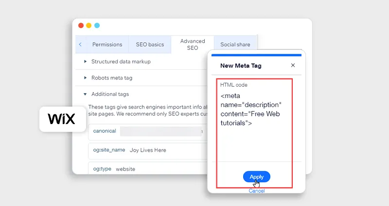 Where to Add Schema Markup in Wix Pages