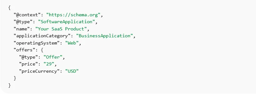 SoftwareApplication Schema (Core for SaaS)