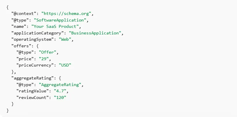 SaaS JSON-LD Schema Example