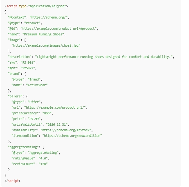 Product Schema JSON-LD Example