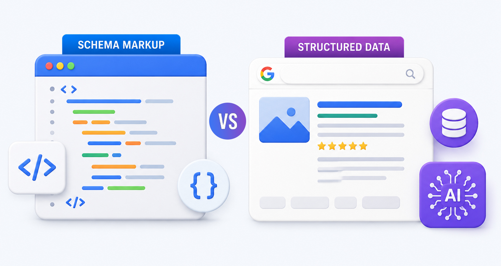 Schema Markup vs Structured Data What’s the Difference for SEO and AI