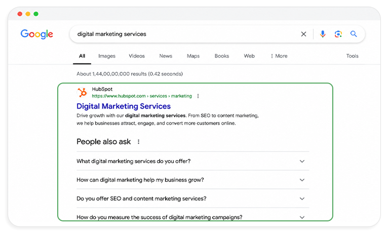 Show multiple FAQs directly within search results