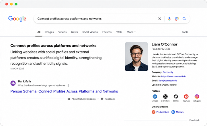 Connect profiles across platforms and networks