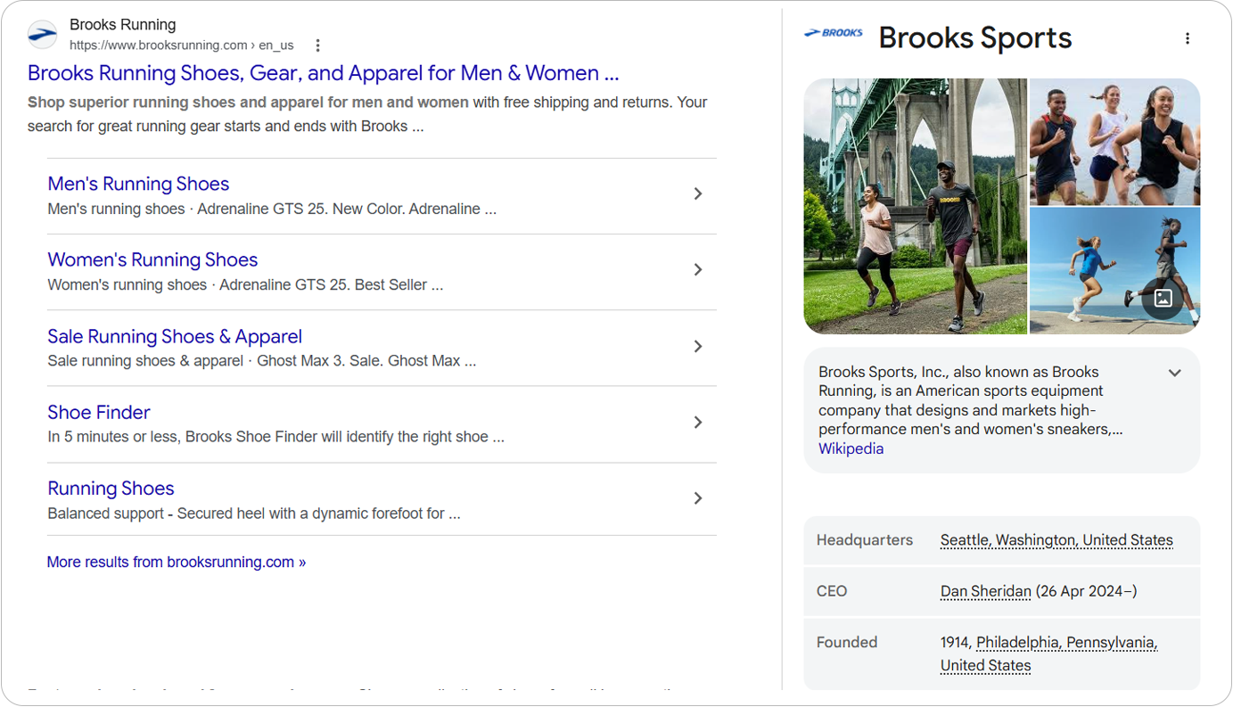 Display consistent business details across search