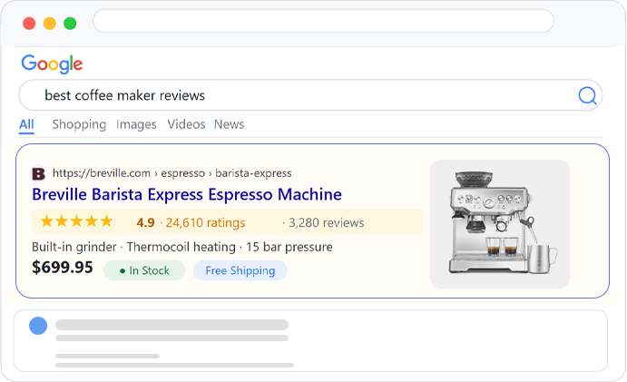 Display genuine ratings and review counts for trust