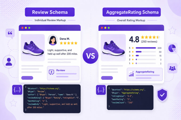 Review vs AggregateRating Schema Differences, Use Cases, Examples, and Best Practices
